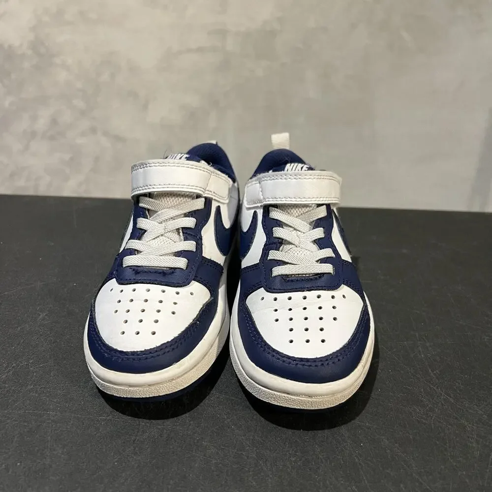 Nike Court Borough Low 2 Shoes Toddler Size 10.5C White Navy BQ5451-107
